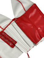 Faux Leather Halter Corset Top with Side Lace-Up Closure