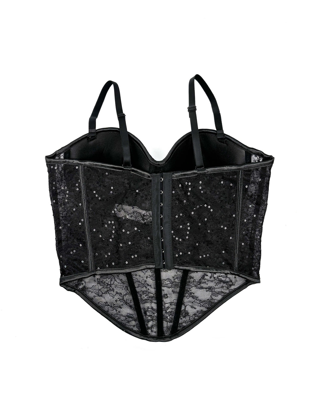 Seductive Sheer Lace Corset Top with Structured Underwire Cups