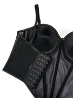 Rhinestone-Trimmed Sheer Corset Bustier