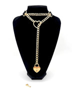 Slip Chain Necklace Heart Locker With Key