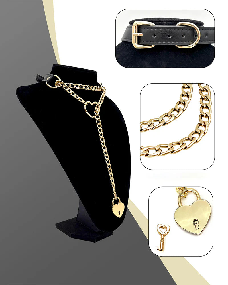 Slip Chain Necklace Heart Locker With Key