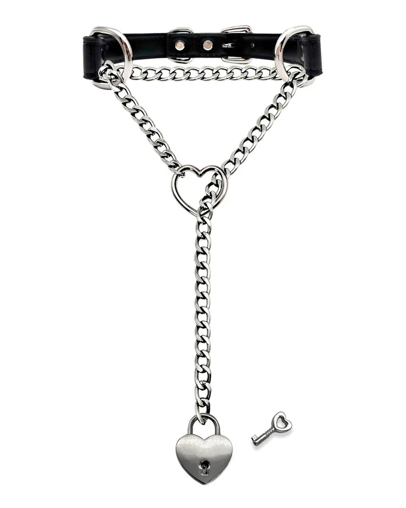 Slip Chain Necklace Heart Locker With Key