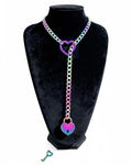 Slip Chain Necklace Heart Locker With Key
