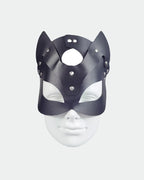 SM Supplies Stud Rhinestone Leather Fox Eye Mask