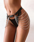 Black Leather Chain Hip Harness