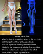 Crotchless Luminous Lace Garter Stockings