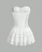 Elegant White Lace Corset Tutu Dress