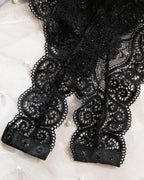 Lace Halter Choker Chain Harness Bodysuit