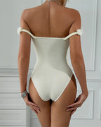 Floral Off-Shoulder Corset Bodysuit