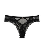 Sexy Polka Dot Lace Cutout See-through Thong