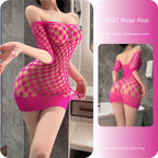 Off-Shoulder Deep V Mesh Bodysuit
