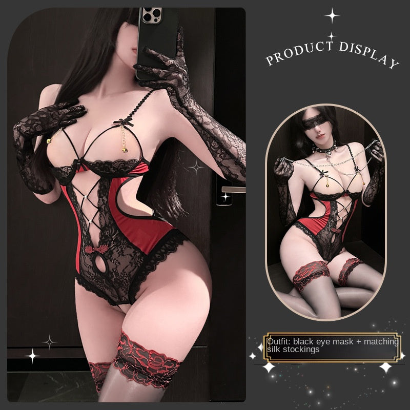 Sexy Open-Crotch Lace Bodysuit