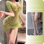 Off-Shoulder Deep V Mesh Bodysuit