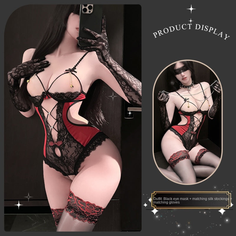 Sexy Open-Crotch Lace Bodysuit