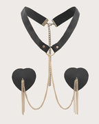 Chain Linked Nipple Cover With Choker