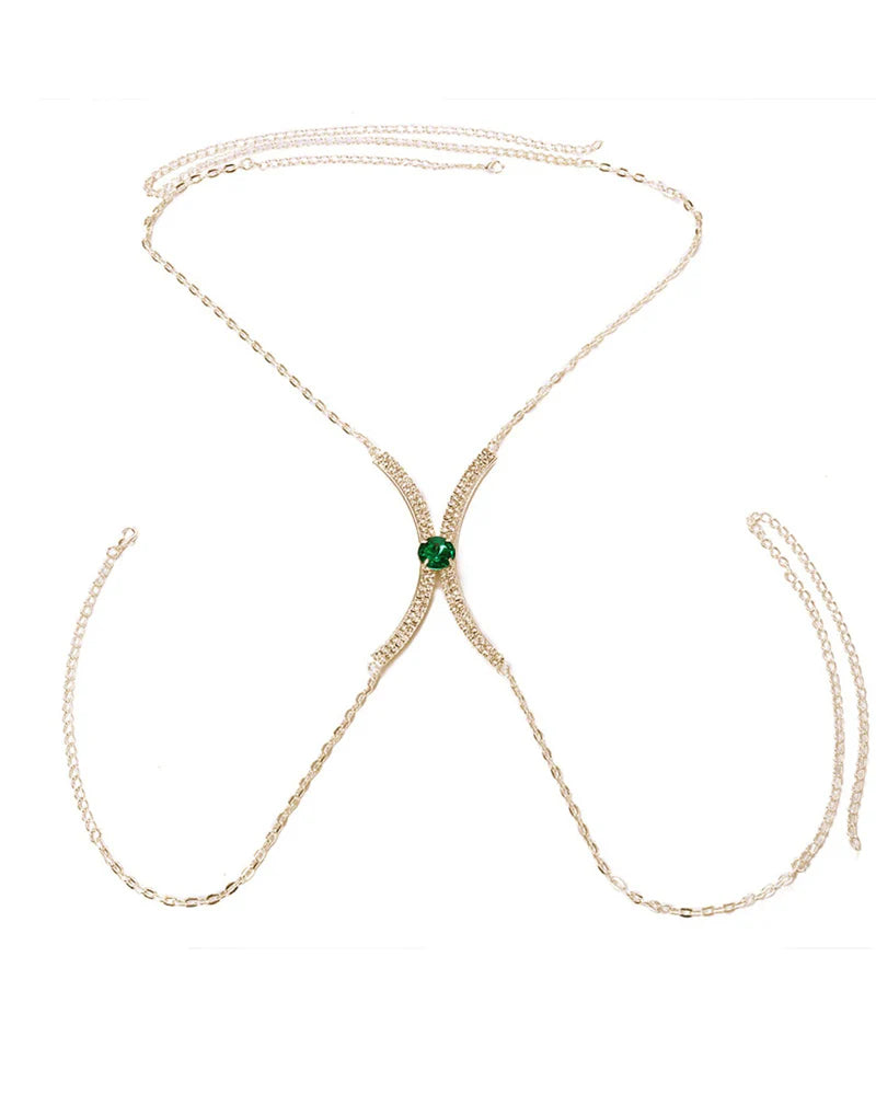 Fashionable Full-diamond Chest Chain/Body Chain