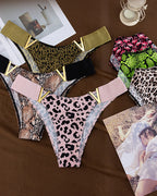 Seamless Sexy Colorblock Printed Panties