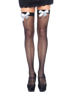Fishnet & Bow Thigh Highs