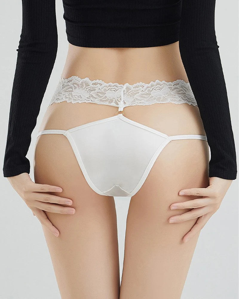 Sexy Satin Lace Openwork Breathable Panties