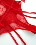 Sexy Lace See-through Mesh Suspender Bodysuit Lingerie