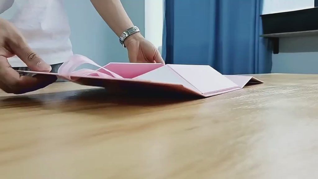 Elegant Foldable Gift Box with Satin Ribbon for Lingerie Gifting
