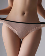 Sexy Polka Dot Lace Cutout See-through Thong