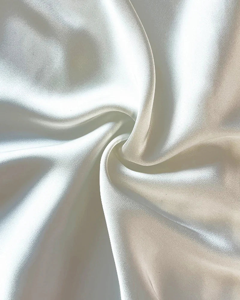 Satin Lace Patchwork Deep V-neck Backless Babydoll