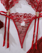 See-through Push-up Shaping Thin Sexy Lingerie Set with Stockings