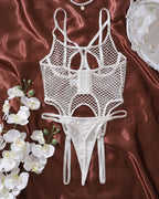 Sexy Hollowed-out Fishnet See-through Slimming and Shaping Lingerie Set