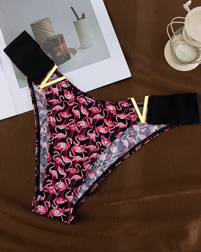 Seamless Sexy Colorblock Printed Panties