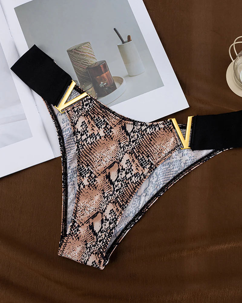 Seamless Sexy Colorblock Printed Panties