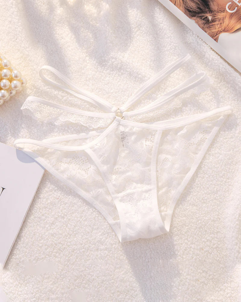 Sexy Lace Crisscross Strap Breathable Invisible Cotton Crotch Panties