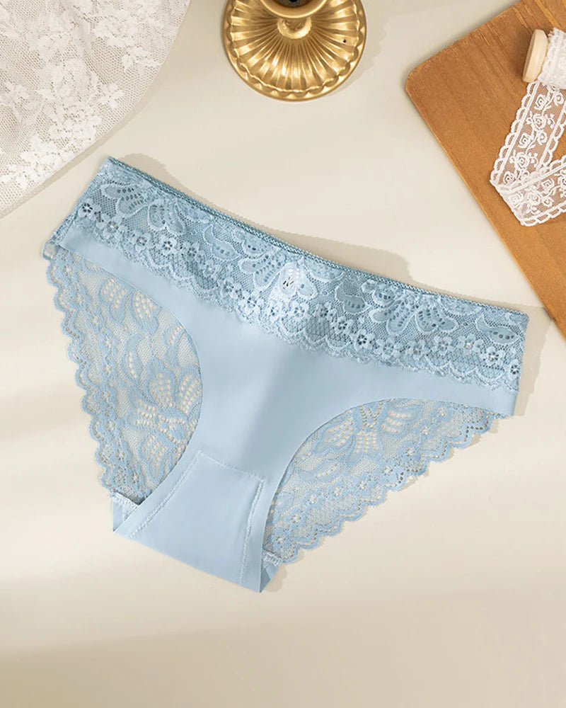 Sexy Lace-trimmed Ice Silk Seamless Breathable Panties