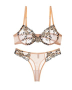 Sexy Push-up Embroidered Mesh See-through Lingerie Set