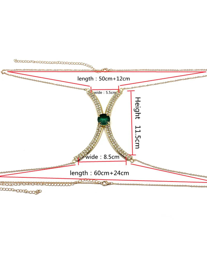 Fashionable Full-diamond Chest Chain/Body Chain