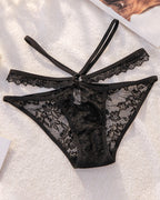 Sexy Lace Crisscross Strap Breathable Invisible Cotton Crotch Panties