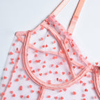 Pink bodysuit with exquisite embroidery