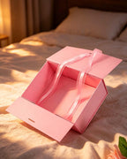 Elegant Foldable Gift Box with Satin Ribbon for Lingerie Gifting